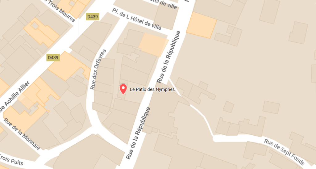 Plan accès du Patio des Nymphes